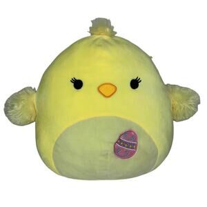 Squishmallows Aimee Bright Yellow Chick with Egg Patch on Belly 13" Tall